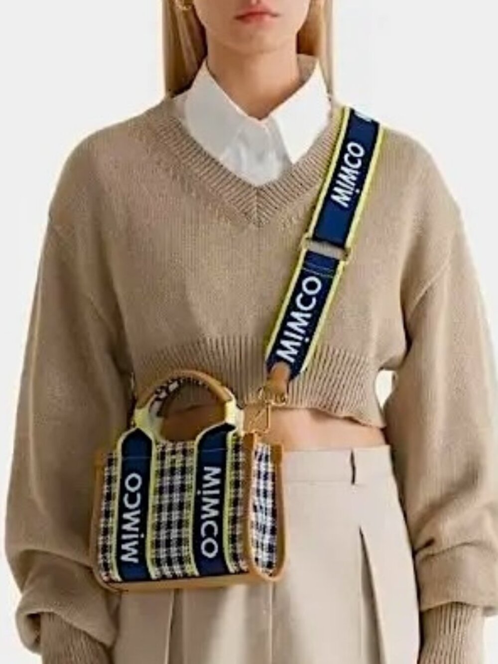 Mimco Stevie Micro Tote Sporty Chic Logo Crossbody Bag
